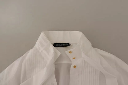 White Cotton Collared Long Sleeves Formal Shirt Top