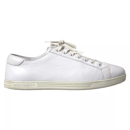 White Leather Lace Up Sneakers Saint Tropez Shoes