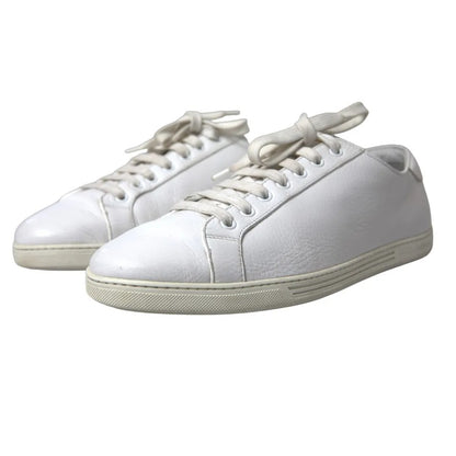 White Leather Lace Up Sneakers Saint Tropez Shoes