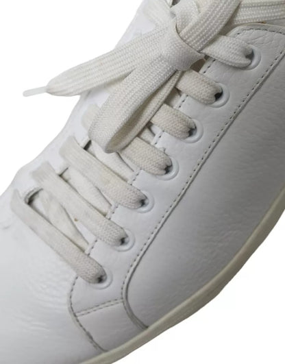 White Leather Lace Up Sneakers Saint Tropez Shoes