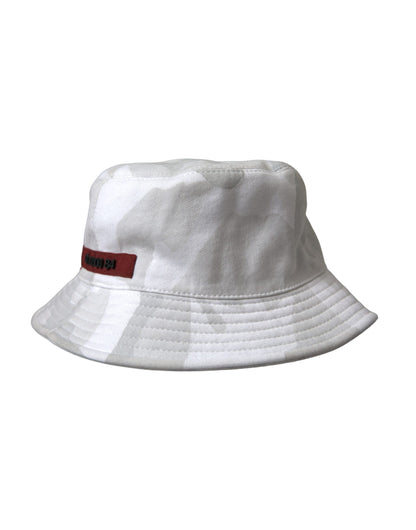 White Camouflage Cotton Bucket Hat Men