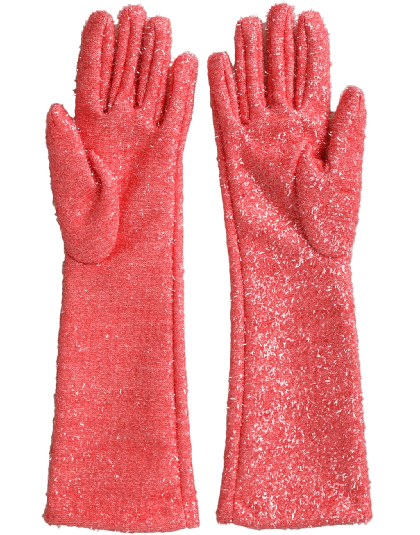 Pink Lurex Fantasia Mid Arm Length Gloves