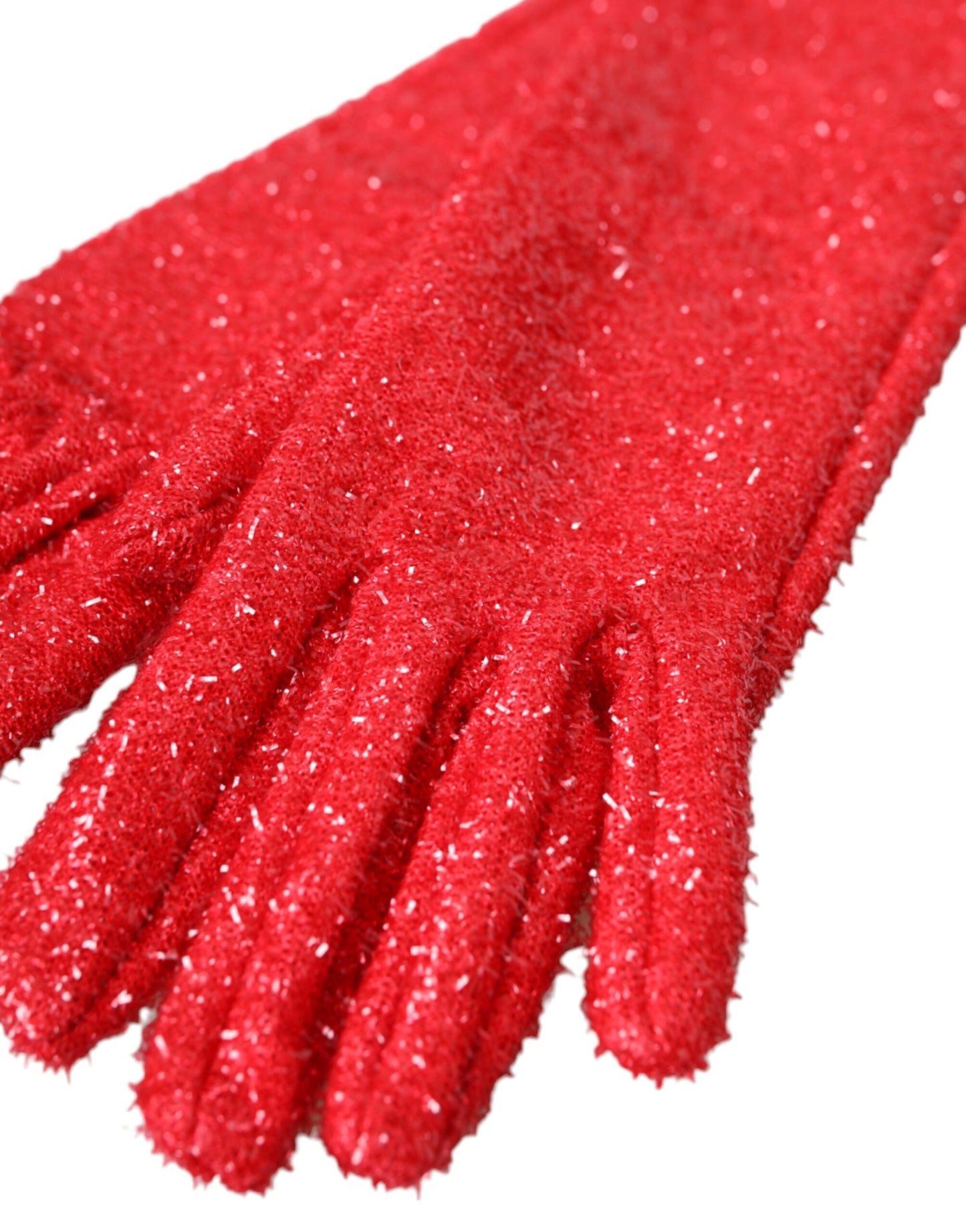 Red Lurex Fantasia Mid Arm Length Gloves