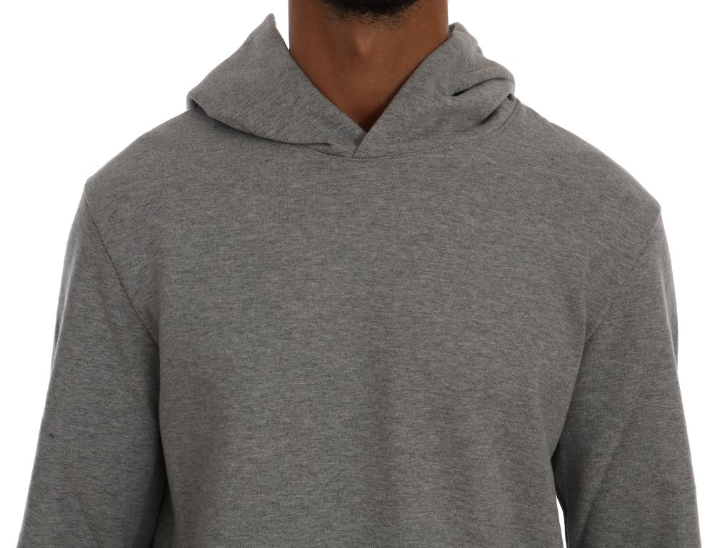 Sophisticated Gray Cotton Hooded Sweater