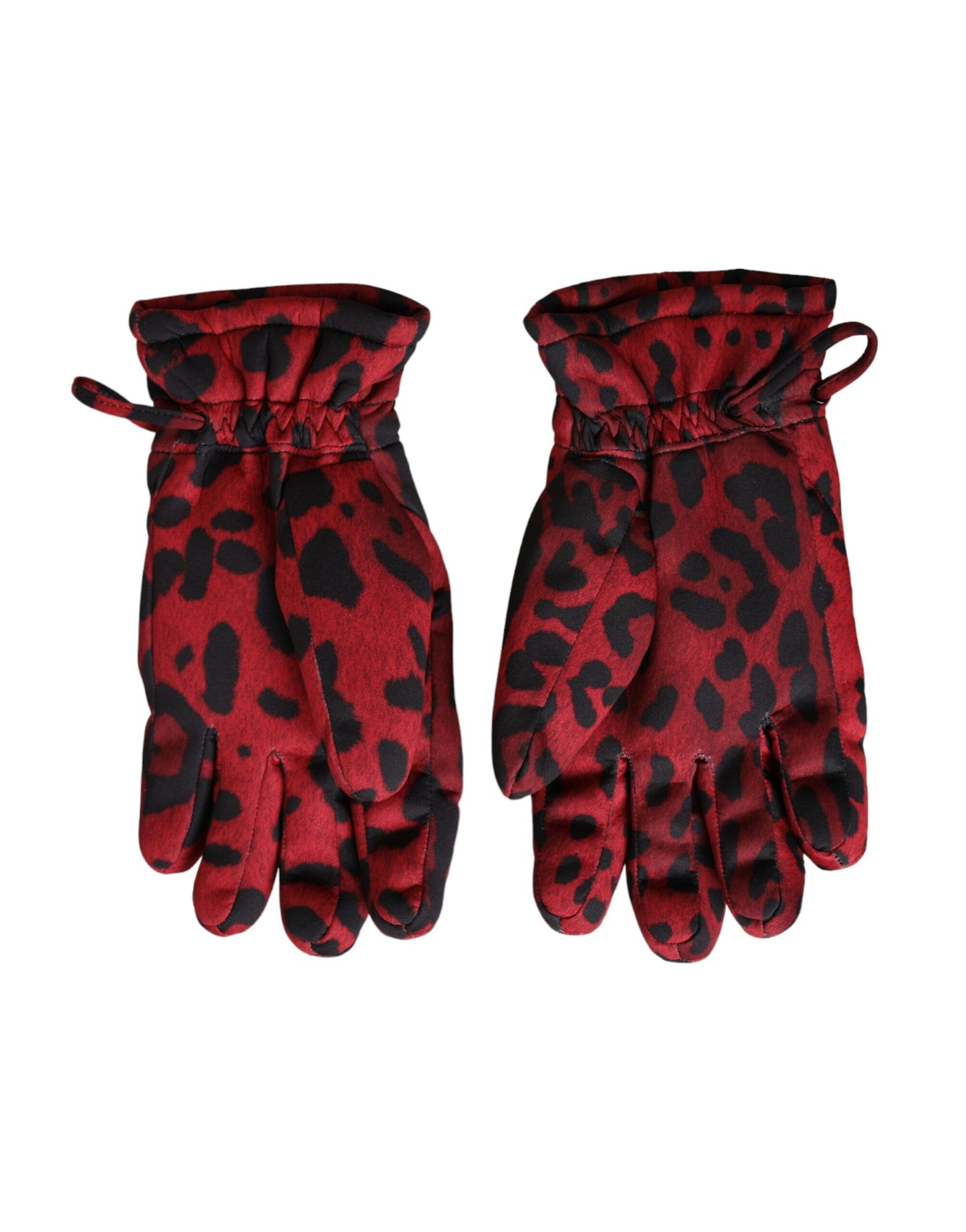 Red Leopard Logo Wrist Length Gloves