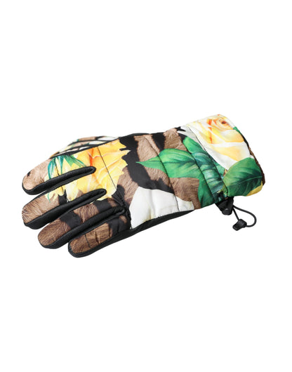 Multicolor Floral Wrist Length Gloves