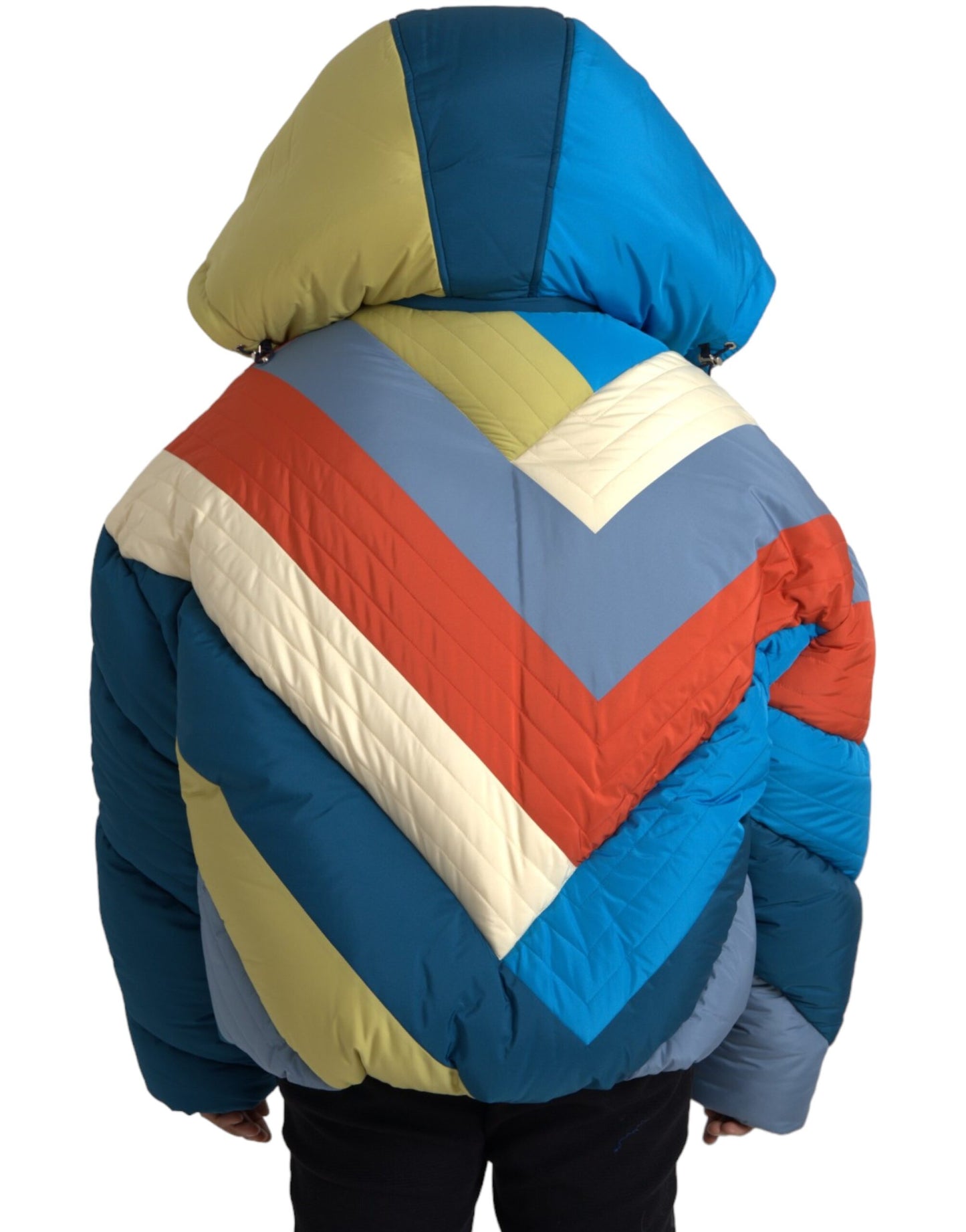 Multicolor Logo Windbreaker Puffer Jacket