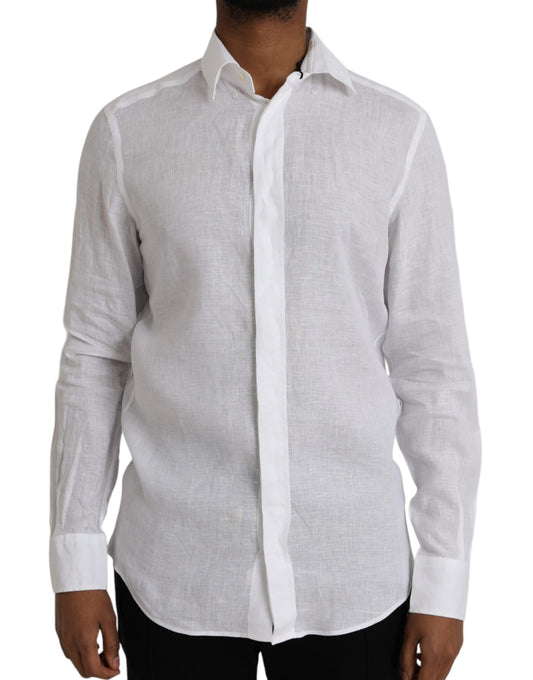 White Linen Long Sleeve Dress MARTINI Shirt