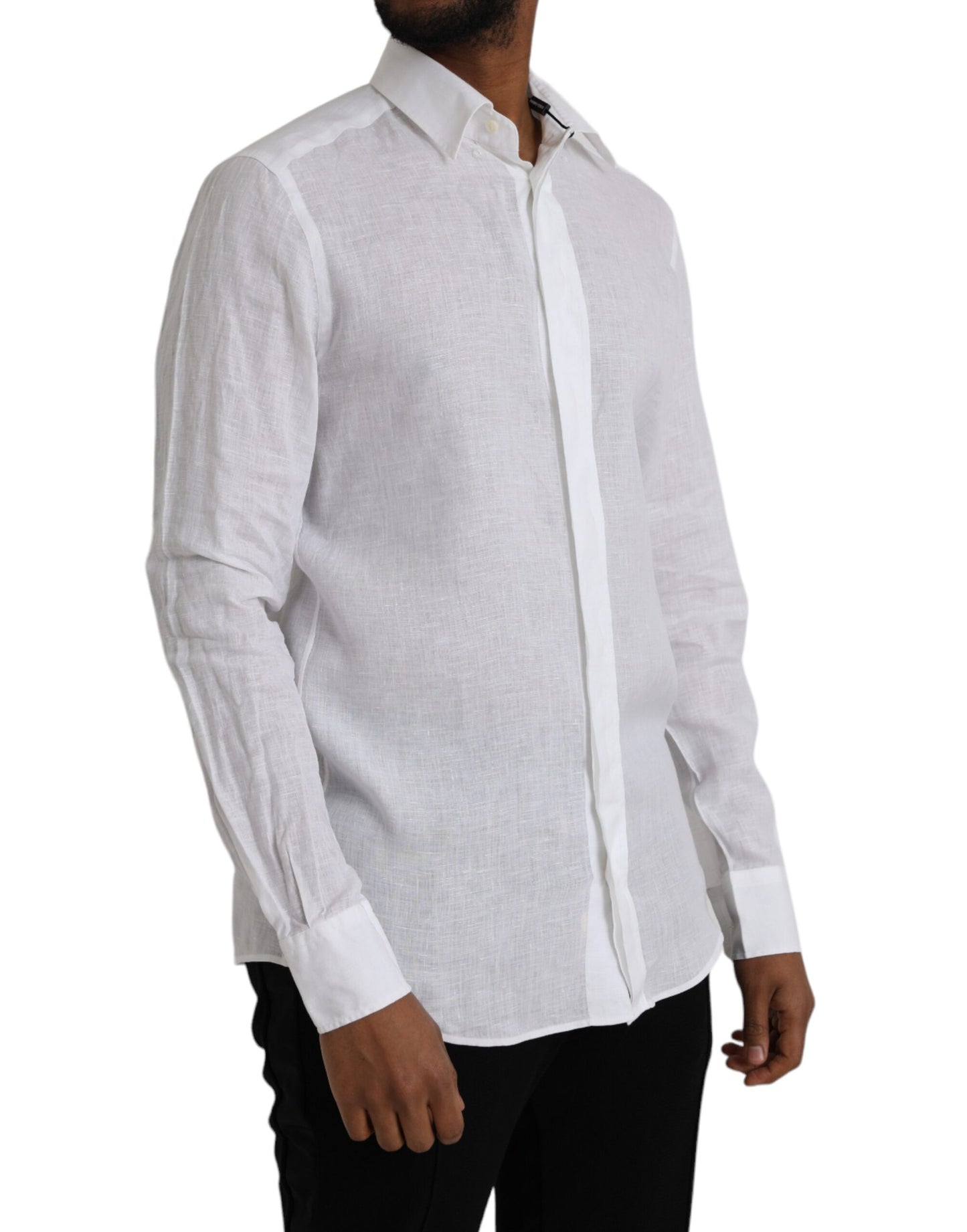 White Linen Long Sleeve Dress MARTINI Shirt