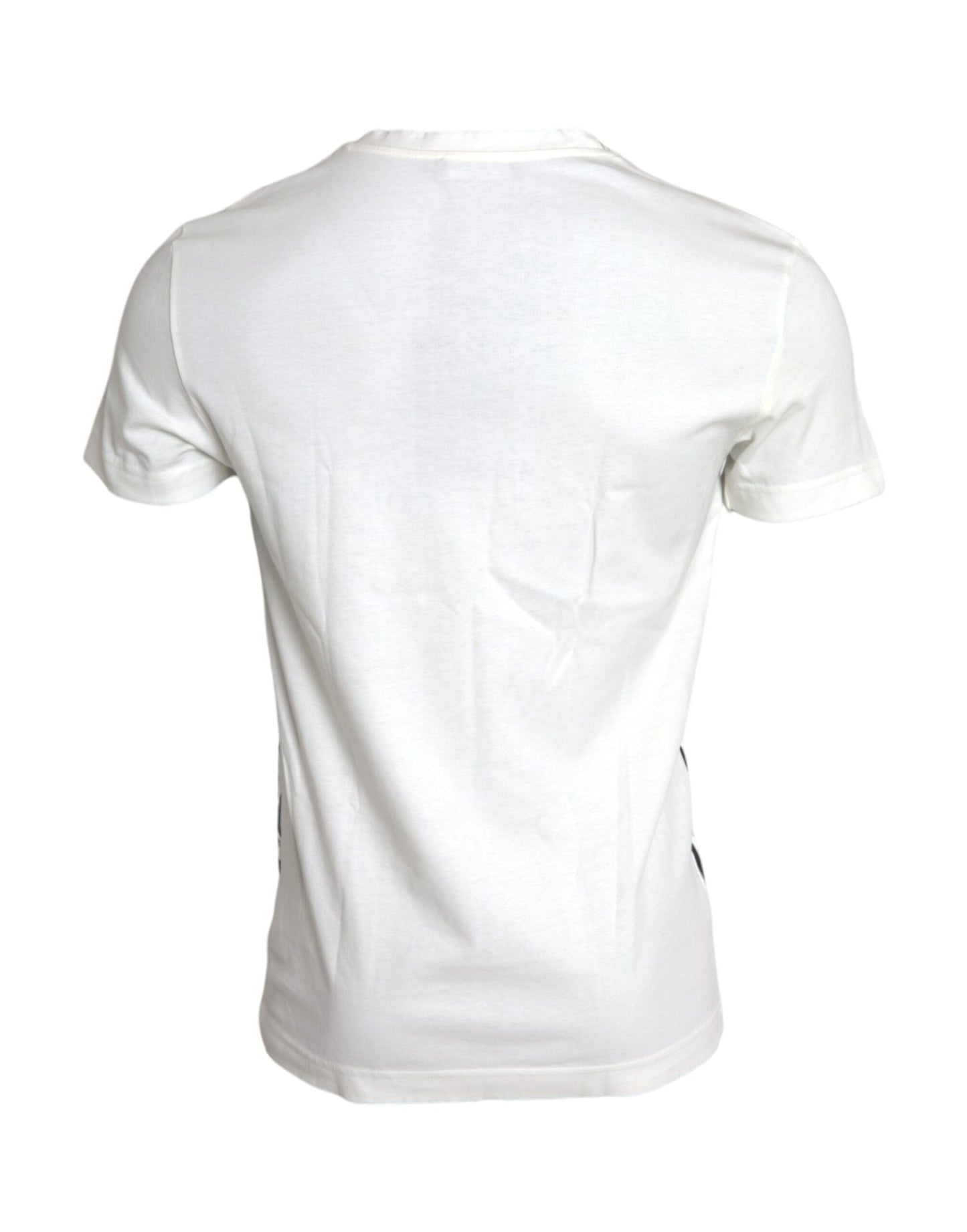 White Graphic Print Cotton Crew Neck T-shirt