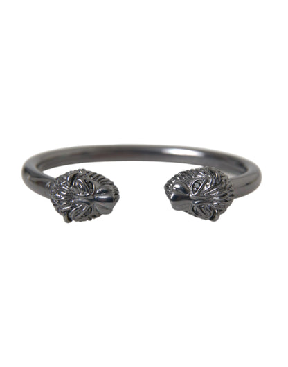 Black Rhodium Lion Bangle Bracelet Women