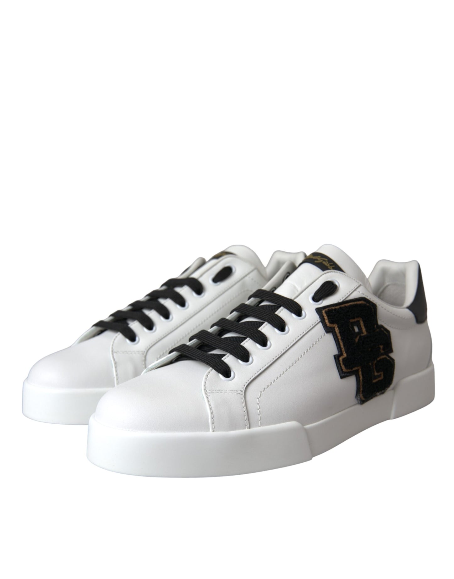 White Leather DG Logo Casual Low Top Sneakers Shoes