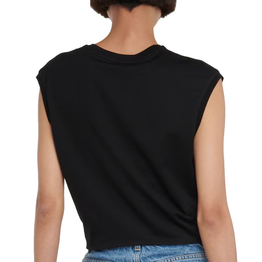 Black Cotton Tops & T-Shirt