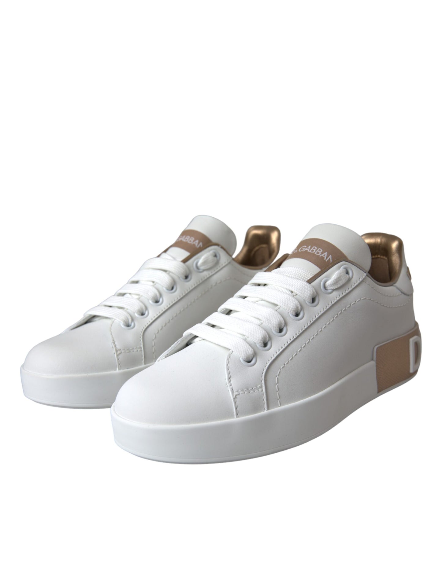 White Portofino Leather Logo Sneaker Shoes