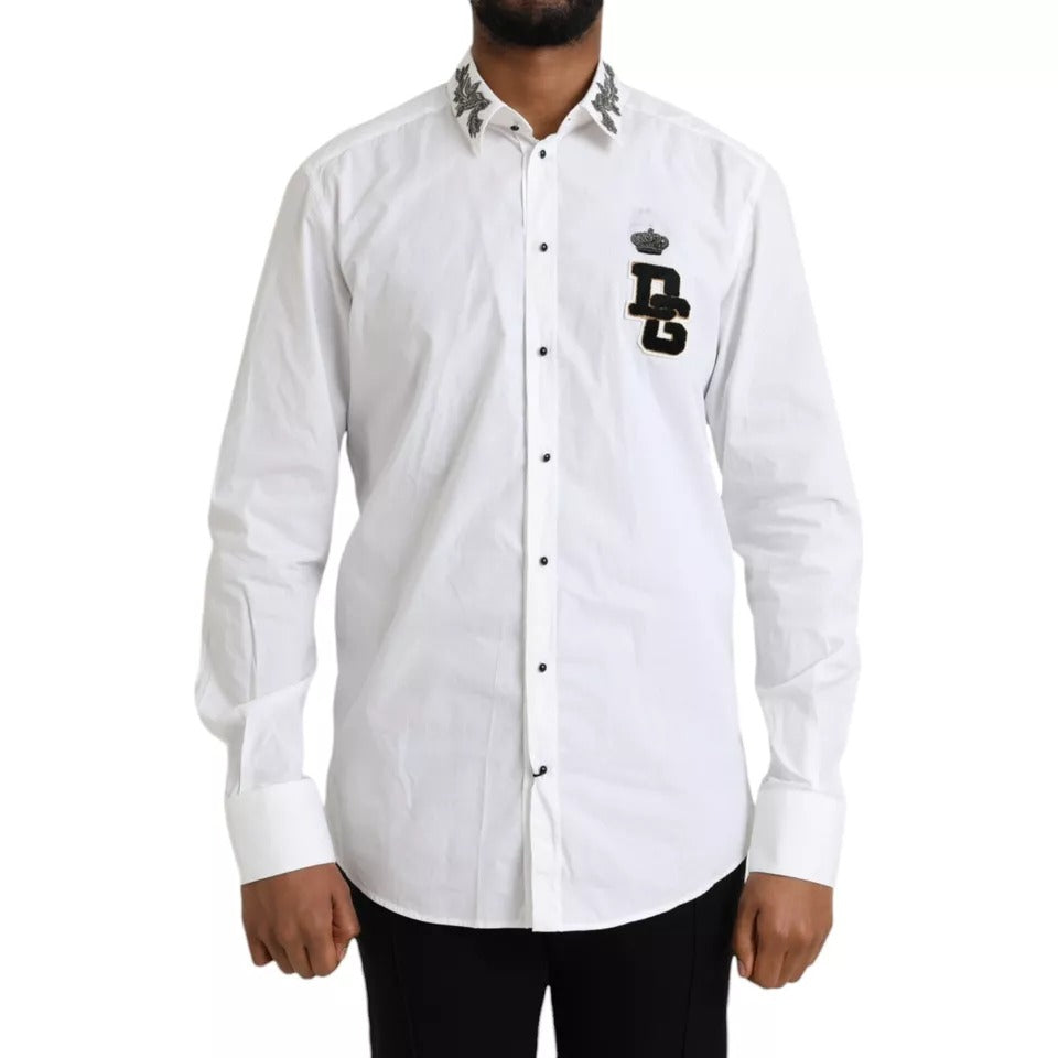 White GOLD Logo Cotton Long Sleeves Shirt