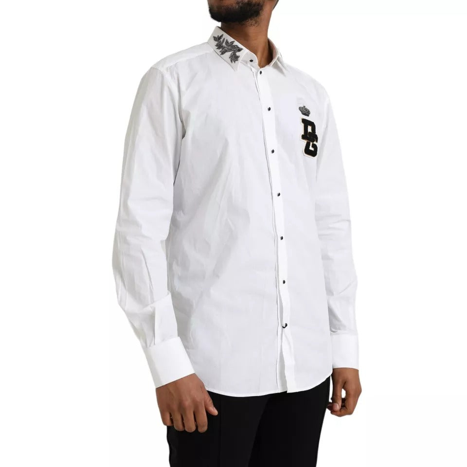 White GOLD Logo Cotton Long Sleeves Shirt