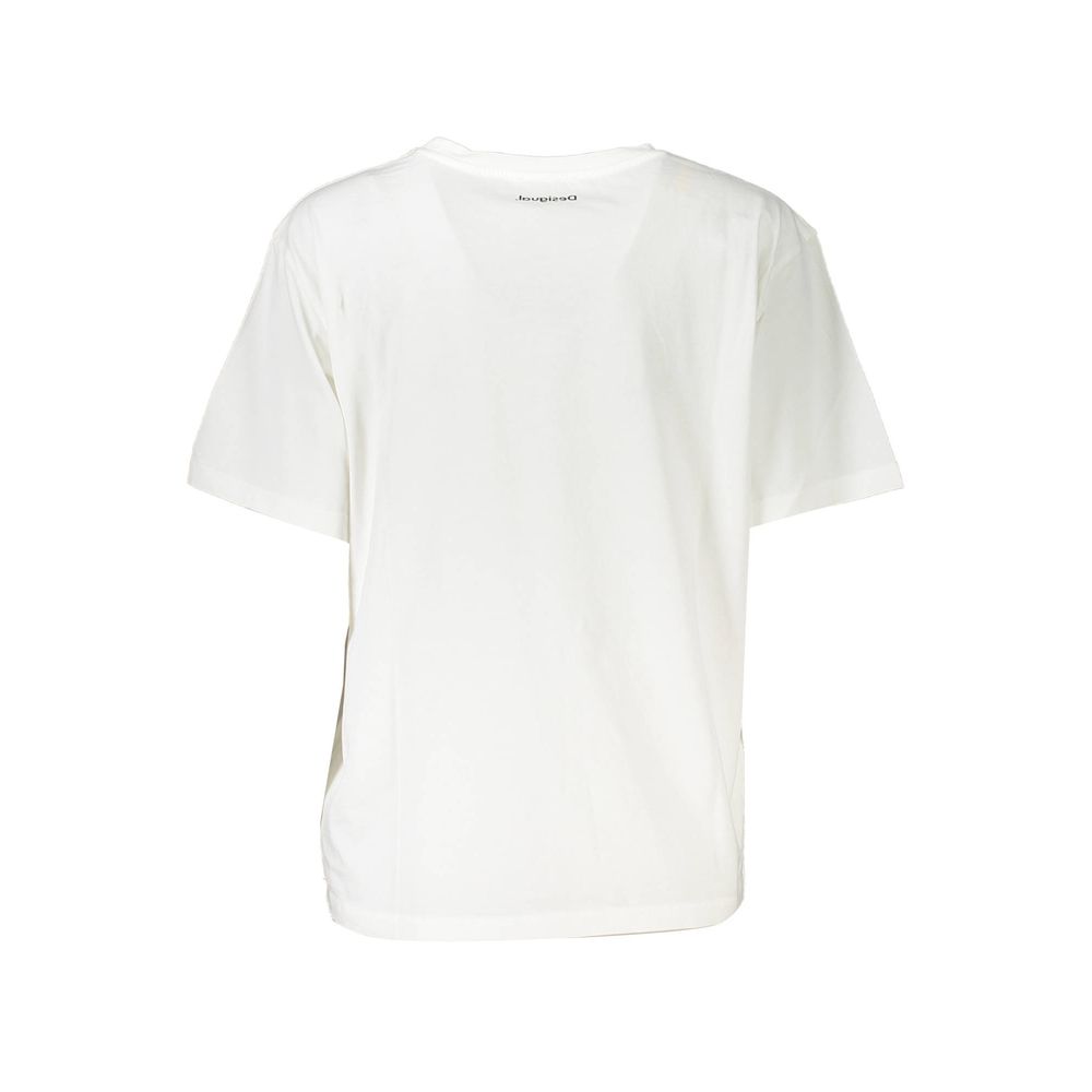 White Cotton Women T-Shirt