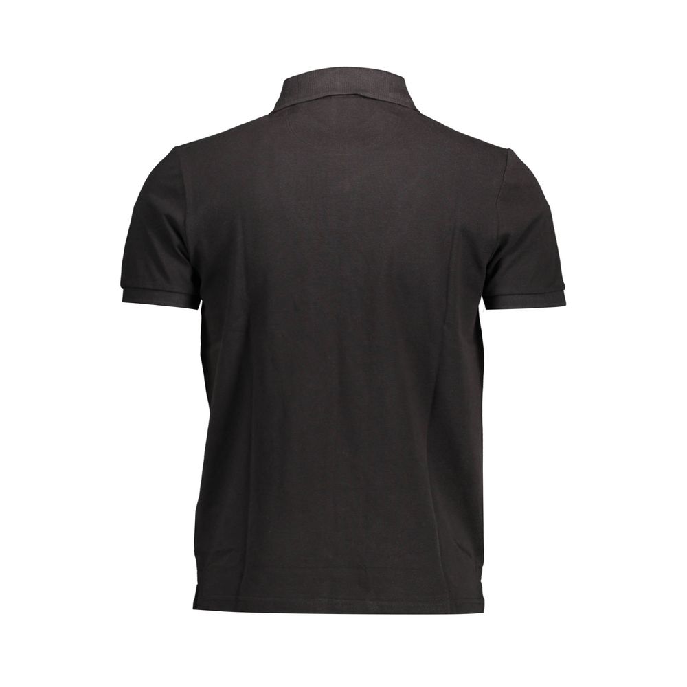 Black Cotton Men Polo Shirt