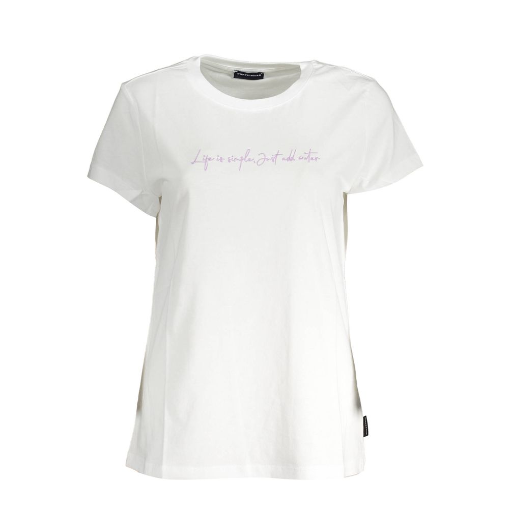 White Cotton Women T-Shirt