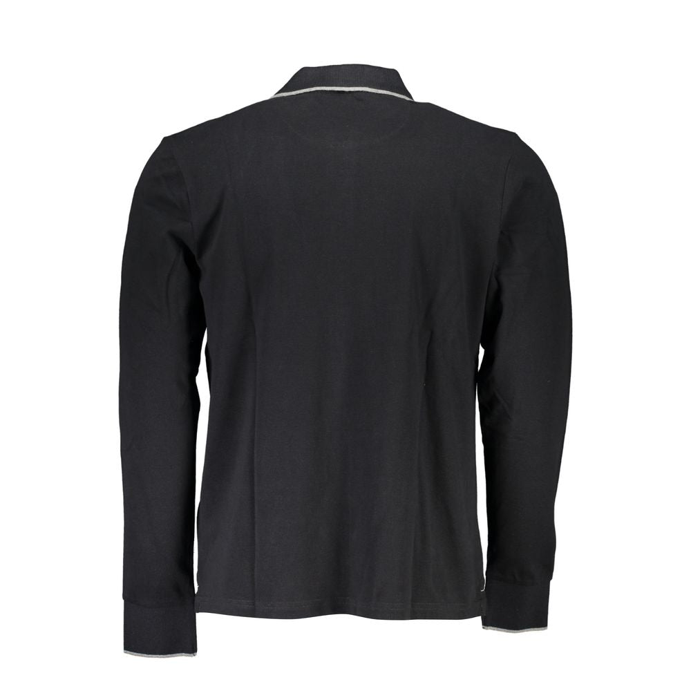 Black Cotton Men Polo Shirt