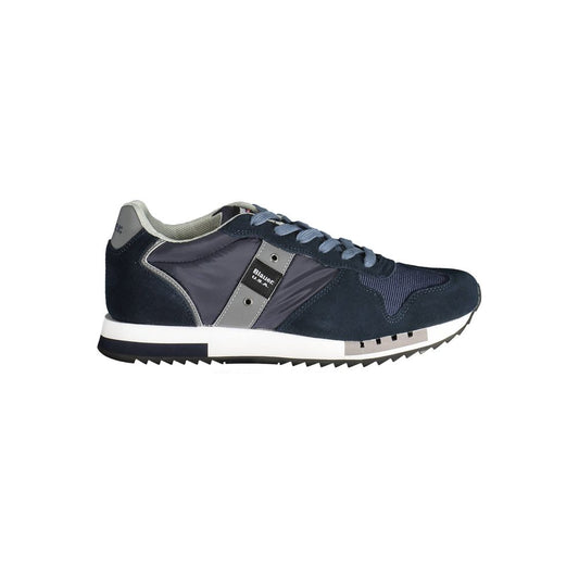 Blue Leather Men Sneaker