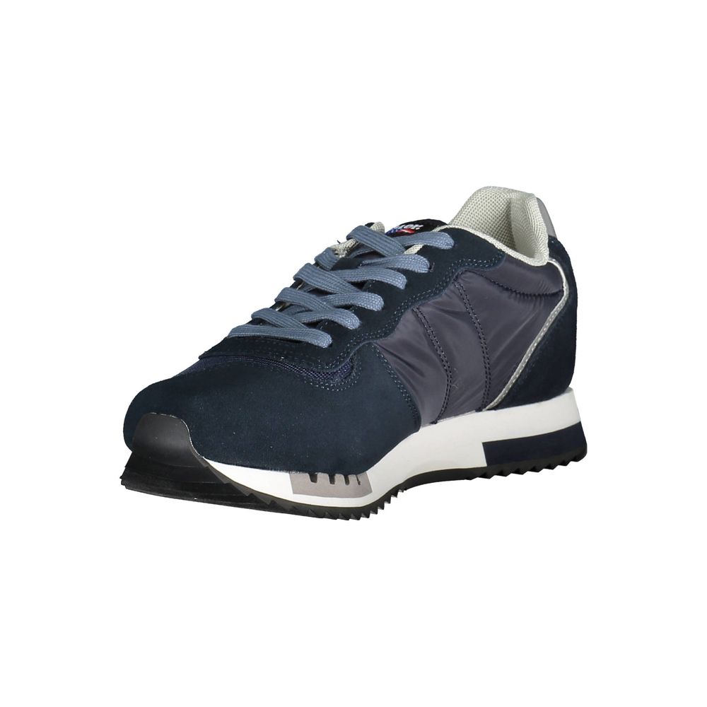 Blue Leather Men Sneaker