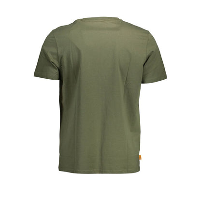 Green Cotton Men T-Shirt