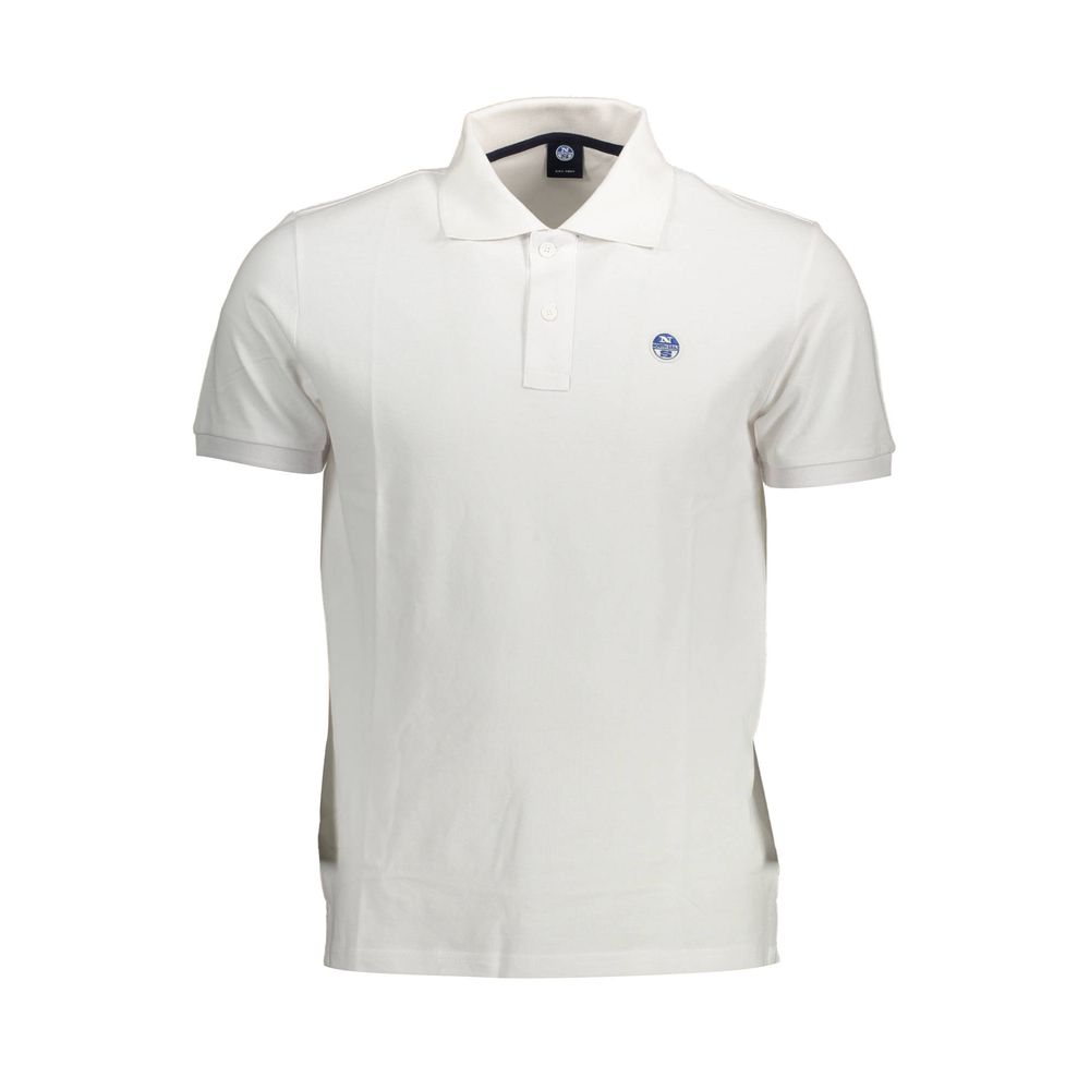 White Cotton Men Polo Shirt