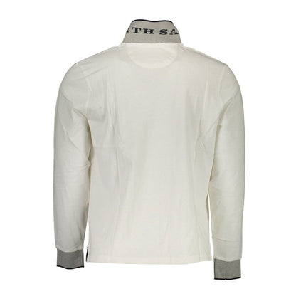 White Cotton Men Polo Shirt