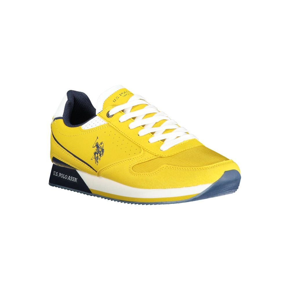 Yellow Polyester Men Sneaker