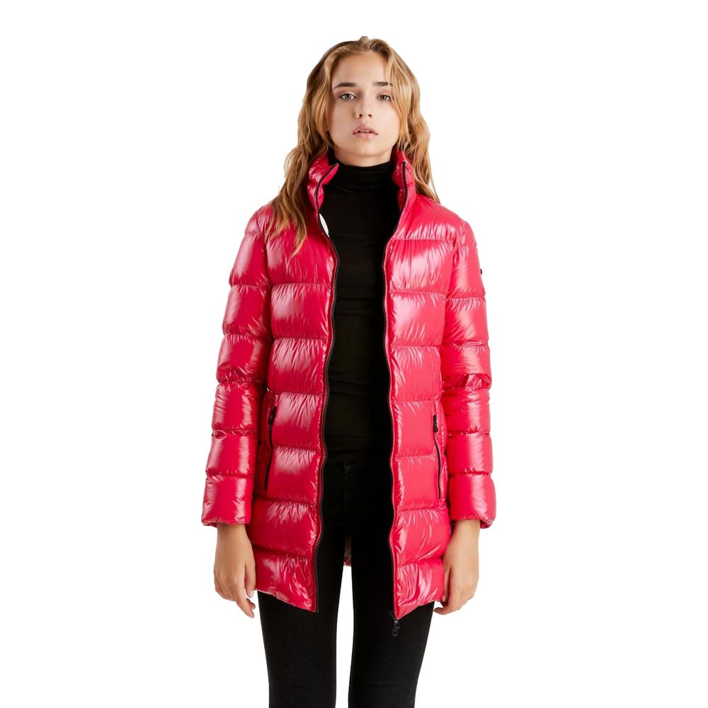 Fuchsia Shimmer Long Down Jacket