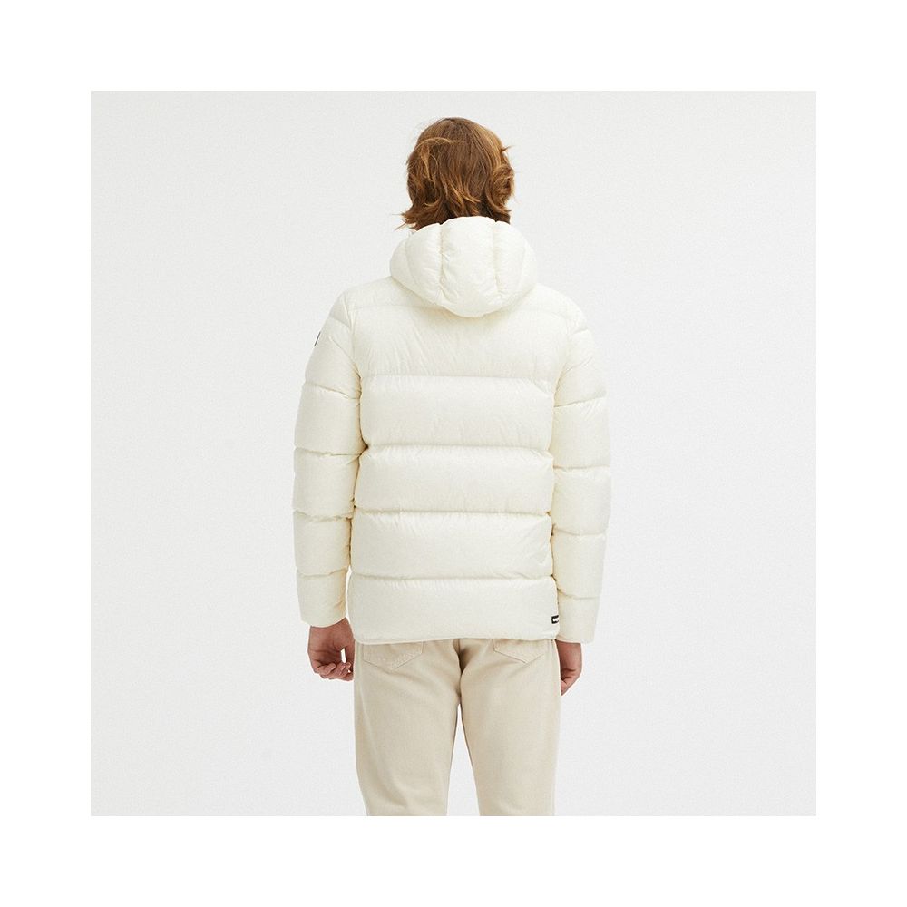 Elegant White Hooded Down Jacket