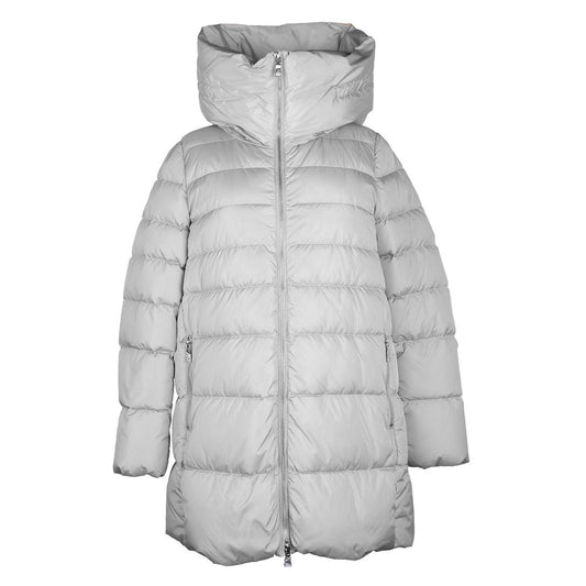 Chic Gray High-Collar Down Jacket for Women