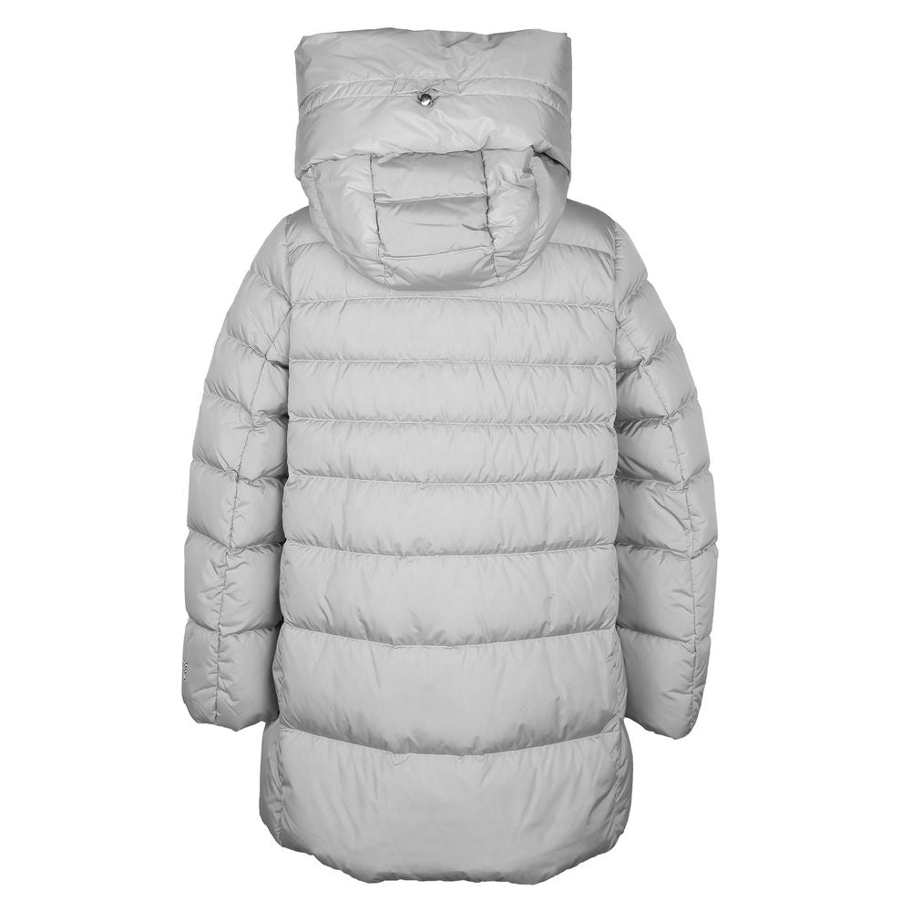 Chic Gray High-Collar Down Jacket for Women