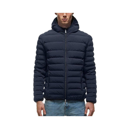 Blue Nylon Men Jacket