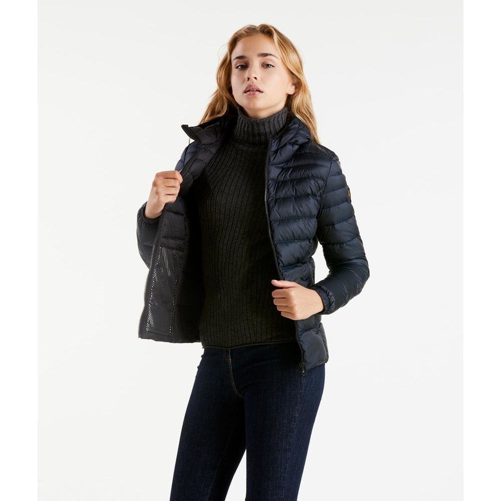 Dark Blue Polyester Women's Jacket