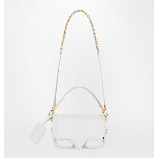 White Polyester Women Handbag