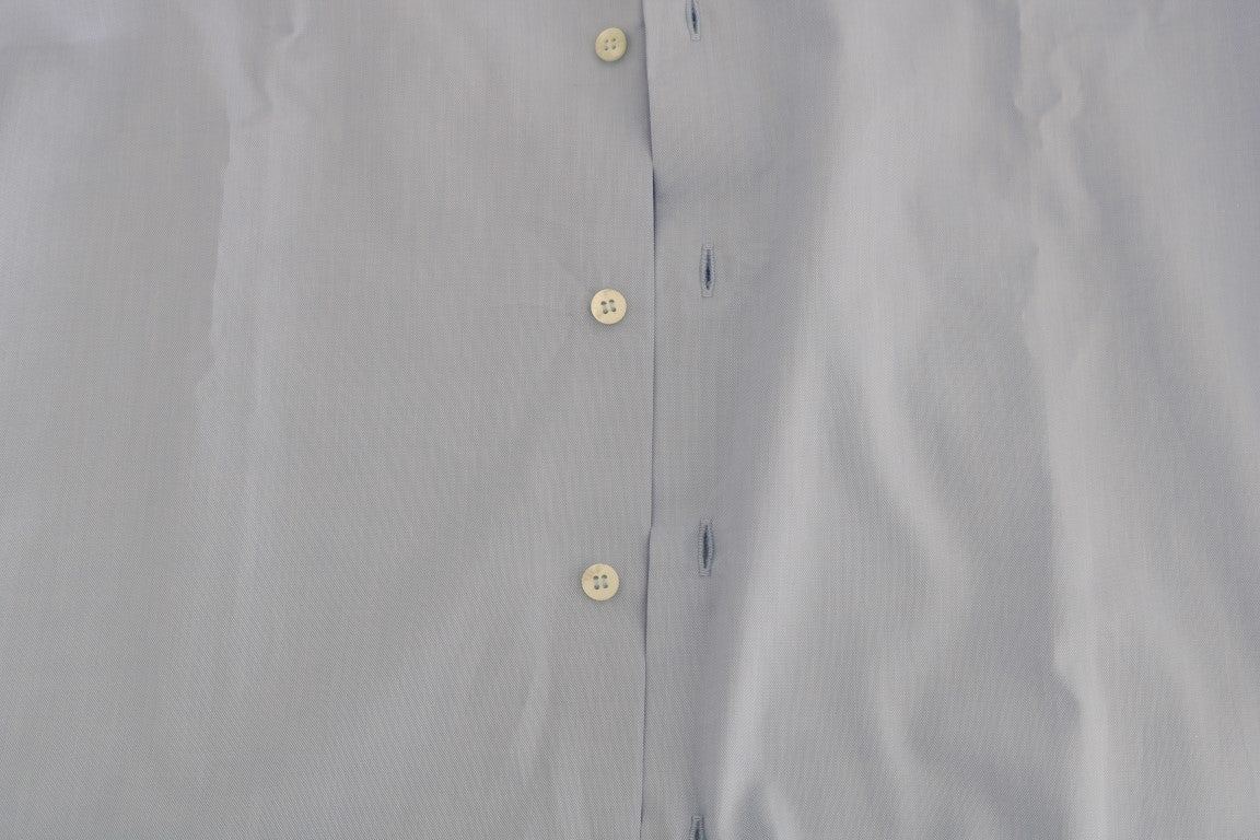 Camisa de vestir de corte slim de algodón celeste