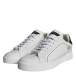 White Leather Portofino Low Top Sneakers Shoes