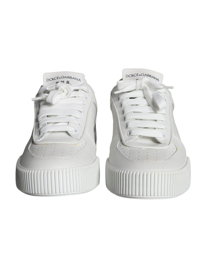 White Miami Leather Low Top Sneakers Shoes