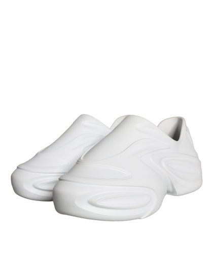 White Foiled Rubber Toy Low Top Sneakers Shoes