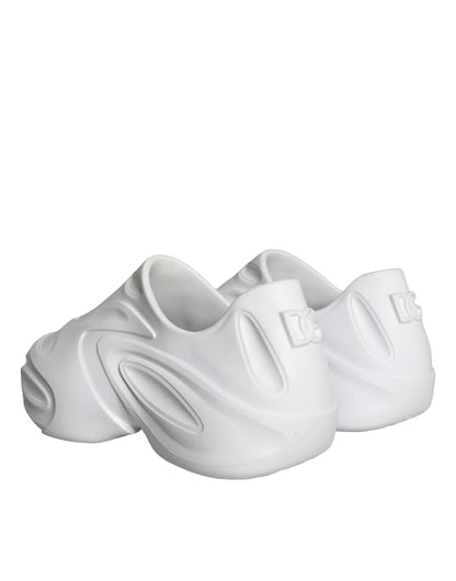 White Foiled Rubber Toy Low Top Sneakers Shoes