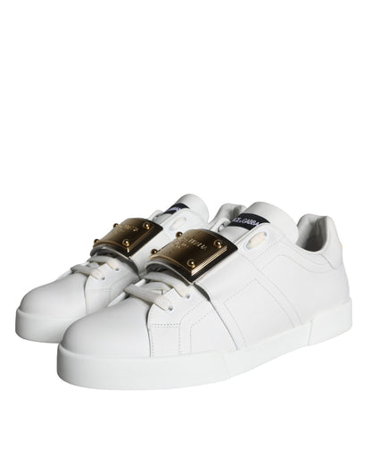 White Portofino Logo Plaque Sneakers Shoes