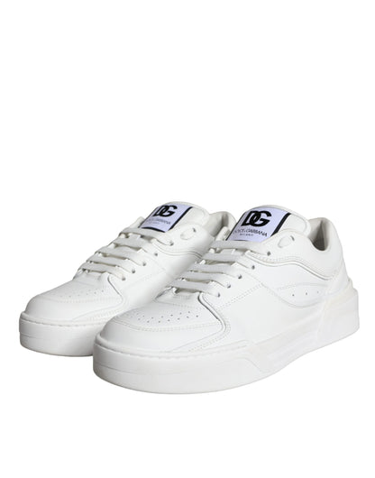 White Miami Leather Low Top Sneakers Shoes