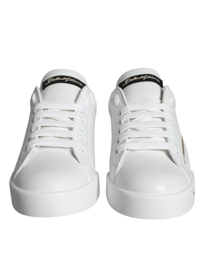 White Black Portofino Low Top Sneakers Shoes