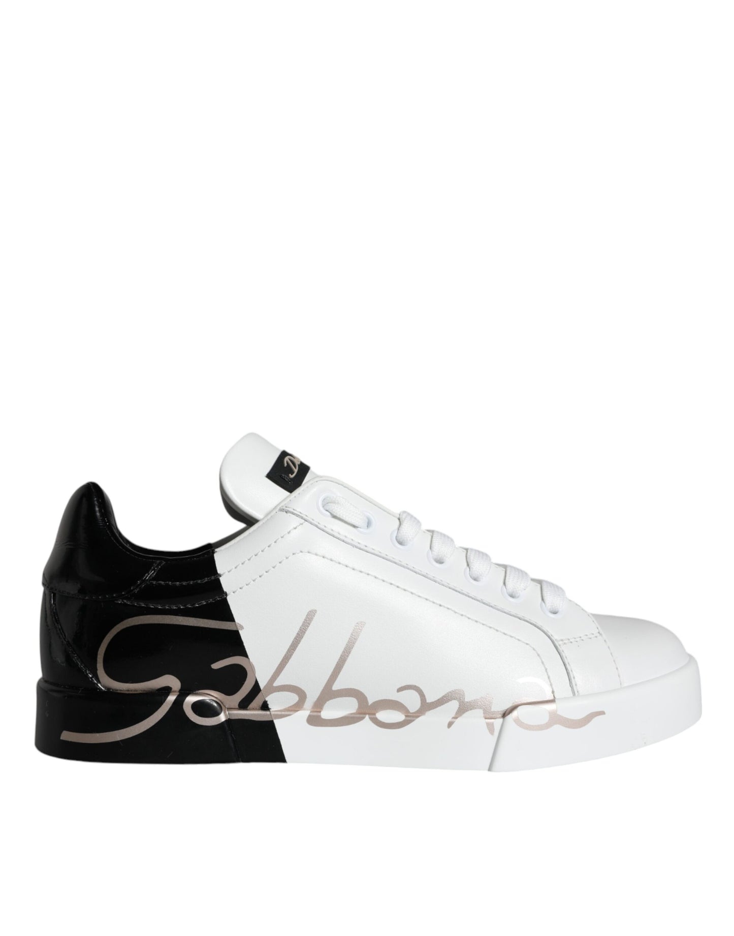 White Black Portofino Low Top Sneakers Shoes