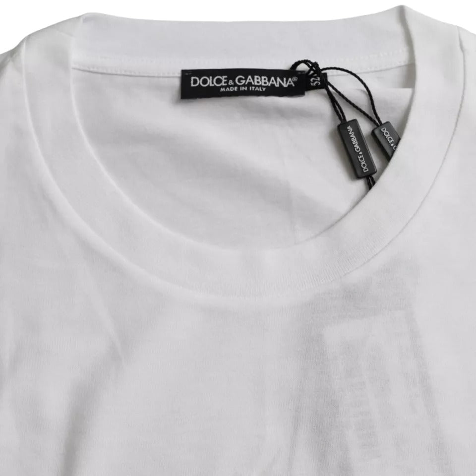 White Metal DG Logo Cotton Short Sleeves T-shirt