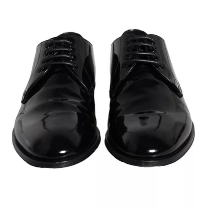 Black Calfskin Leather Derby Men Dress Shoes