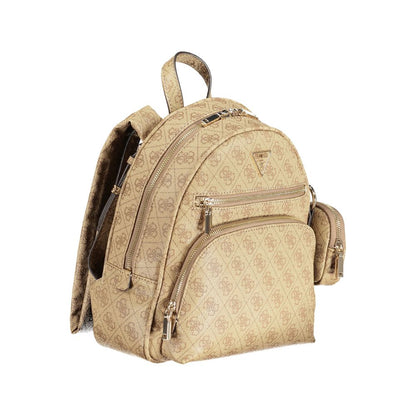 Beige Polyethylene Backpack