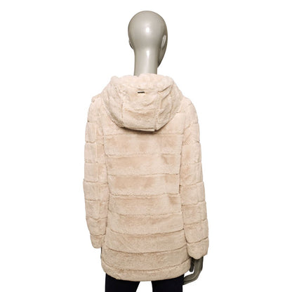 Beige Polyester Women Jacket